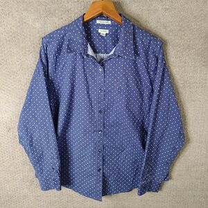 L.L. Bean Blue Printed Women’s Button-Down Shirt